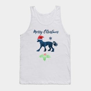 Merry Christmas Chinese Crested Dog Art Tank Top